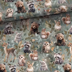 T6849 Joggingtyg Skogsdjur ljusgrön (5 m)