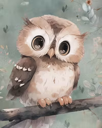 T6851 Joggingtyg Uggla ljusgrön (40 x 50 cm) 5-pack