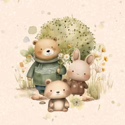 T6871 Joggingtyg Glada djur (40 x 50 cm) 5-pack