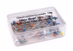 S589 Knappnålar med glashuvud 90 st (1/12 fp)