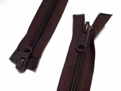 D718 Blixtlås dubbellöpare 200 cm 2-vägs 6 mm spiral mörkbrun (1 st)