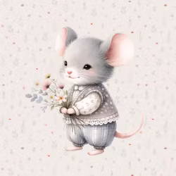 T6908 Joggingtyg Grå mus (40 x 50 cm) 5-pack