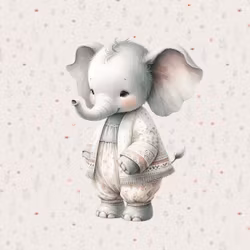 T6910 Joggingtyg Grå elefant (40 x 50 cm) 5-pack