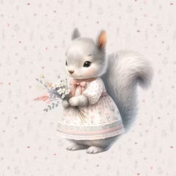 T6911 Joggingtyg Grå ekorre (40 x 50 cm) 5-pack