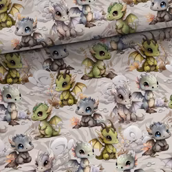 T6945 Trikå Söta drakar (5 m)