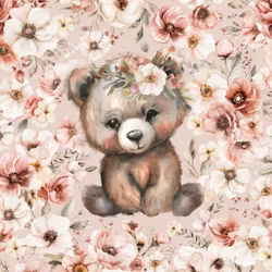 T6958 Joggingtyg Björn i blomsterhav  (40 x 50 cm) 5-pack