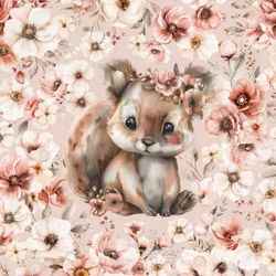 T6959 Joggingtyg Ekorre i blomsterhav  (40 x 50 cm) 5-pack