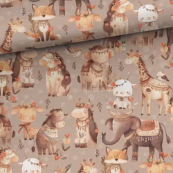 T6967 Joggingtyg Djur i beige (5 m)