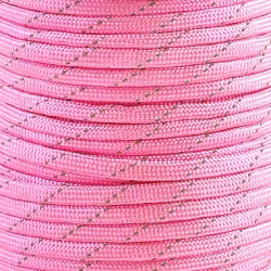 B469 Polyestersnodd med reflex 4 mm rosa (25 m)