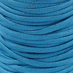 B469 Polyestersnodd med reflex 4 mm turkos (25 m)