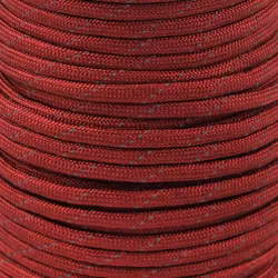 B469 Polyestersnodd med reflex 4 mm vinröd (25 m)