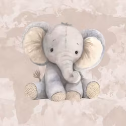 T6981 Joggingtyg Gosedjur elefant  (40 x 50 cm) 5-pack