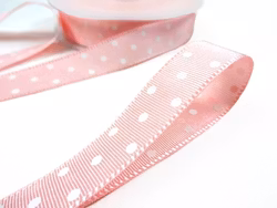 B438 Ripsband Prick 16 mm ljusrosa (25 m)