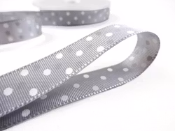B438 Ripsband Prick 16 mm ljusgrå (25 m)