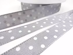 B438 Ripsband Prick 16 mm ljusgrå (25 m)