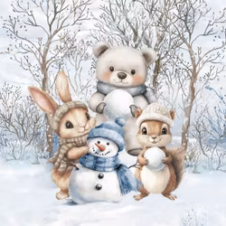 T7003 Joggingtyg Vinterkompisar  (40 x 50 cm) 5-pack