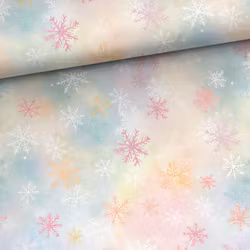 T7010 Joggingtyg Snöflinga pastelltoner  (5 m)