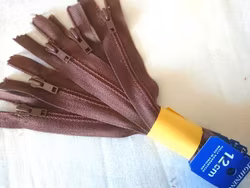 X500 Blixtlåspaket 12 cm spiral ej delbar nougatbrun (5 st)