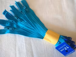 X500 Blixtlåspaket 12 cm spiral ej delbar turkos (5 st)