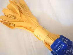 X500 Blixtlåspaket 12 cm spiral ej delbar gul (5 st)