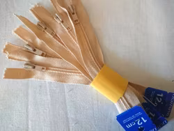 X500 Blixtlåspaket 12 cm spiral ej delbar ljusbeige (5 st)