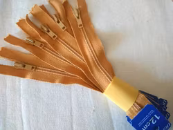 X500 Blixtlåspaket 12 cm spiral ej delbar senapsgul (5 st)