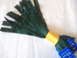 X500 Blixtlåspaket 12 cm spiral ej delbar mörkgrön (5 st)