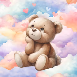 T7022 Joggingtyg Drömmande nalle  (40 x 50 cm) 5-pack