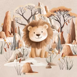 T7025 Joggingtyg Lejon på Savannen (40 x 50 cm) 5-pack