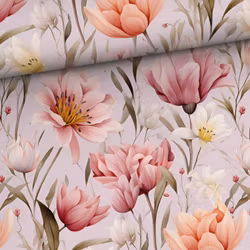 T7047 Trikå Blomster (5 m)