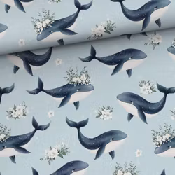 T7048 Trikå Valar i blomsterhav (5 m)