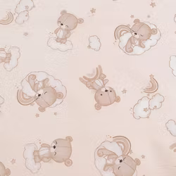 V1185 Bomullsväv Gullig nalle beige (5 m)