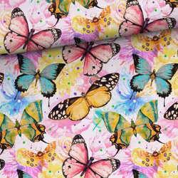V1186 Bambumuslin Färgglada fjärilar  (5 m)