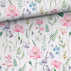 V1187 Bambumuslin Blommig äng  (5 m)