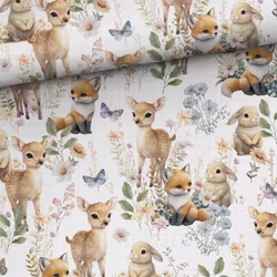 V1211 Bambumuslin Söta djurungar (5 m)