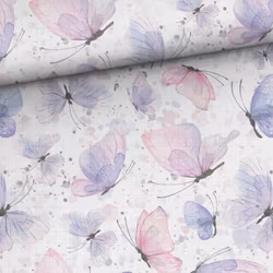 V1214 Bambumuslin Pastellfjärilar(5 m)