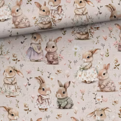 V1224 Bambumuslin Kaniner rosa (5 m)