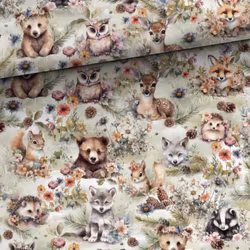 V1257 Bambuviscose Skogsdjurens värld blommor(5 m)