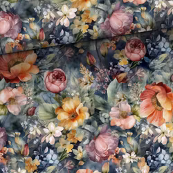 V1259 Bambuviscose Blommor mörkblå (5 m)