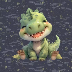 T7068 Joggingtyg Gullig dinobaby grön (40 x 50 cm) 5-pack