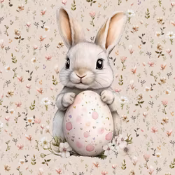 T7071 Joggingtyg Söt hare med ägg (40 x 50 cm) 5-pack