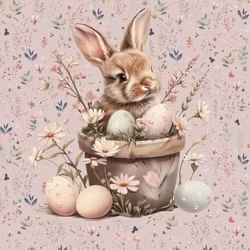 T7072 Joggingtyg Söt hare med kruka (40 x 50 cm) 5-pack