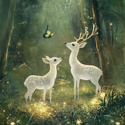 T7089 Joggingtyg Magiska rådjur(40 x 50 cm) 5-pack