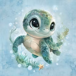 T7105 Joggingtyg Sköldpadda (40 x 50 cm) 5-pack