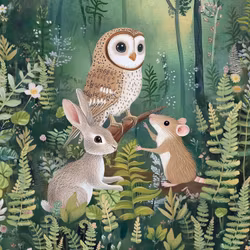 T7112 Joggingtyg Nordiska skogsdjur (40 x 50 cm) 5-pack