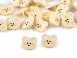 K1209 Knapp Teddybjörn vintervit (25 st)