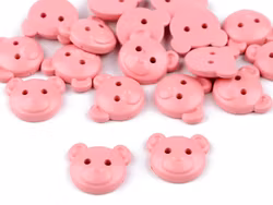 K1203 Knapp Nalle rosa (25 st)