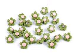 K1202 Knapp Blomma grön (25 st)