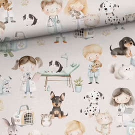 T7149 Trikå Små veterinärer (5 m)