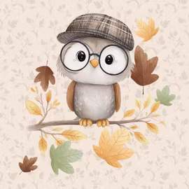 T7163 Joggingtyg Höstmys med Ugglis (40 x 50 cm) 5-pack